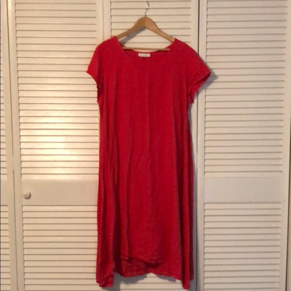 Red linen maxi dress Bryan Walker